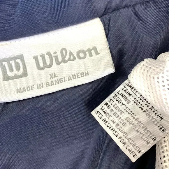 Wilson Lightweight Golf Winbreaker Rain Jacket Zip Up Size XL Navy White Lined - Picture 12 of 12